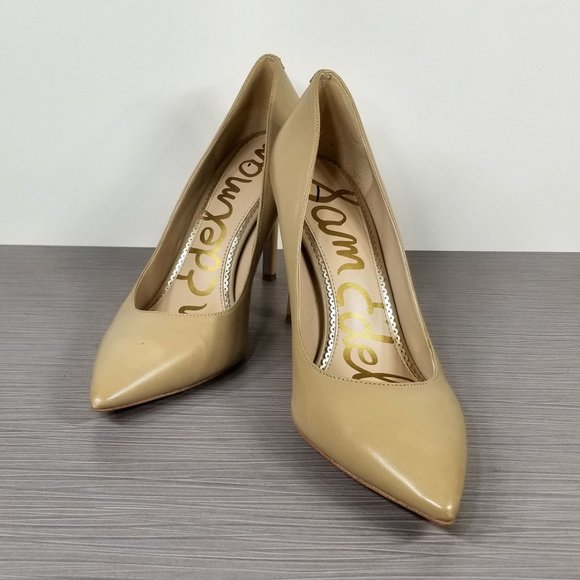 Sam Edelman Hazel Pointed Toe Pump, Nude Leather, Womens Size 9 - Picture 4 of 11